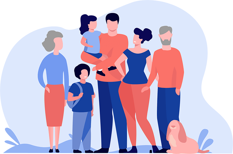 Illustration of a family